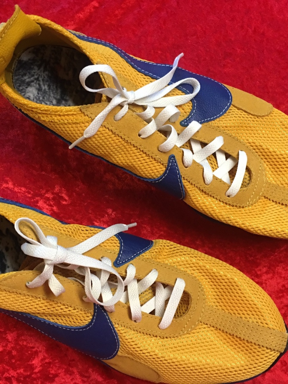 Nike Vintage blue leather and yellow suede men’s shoe. Size 15